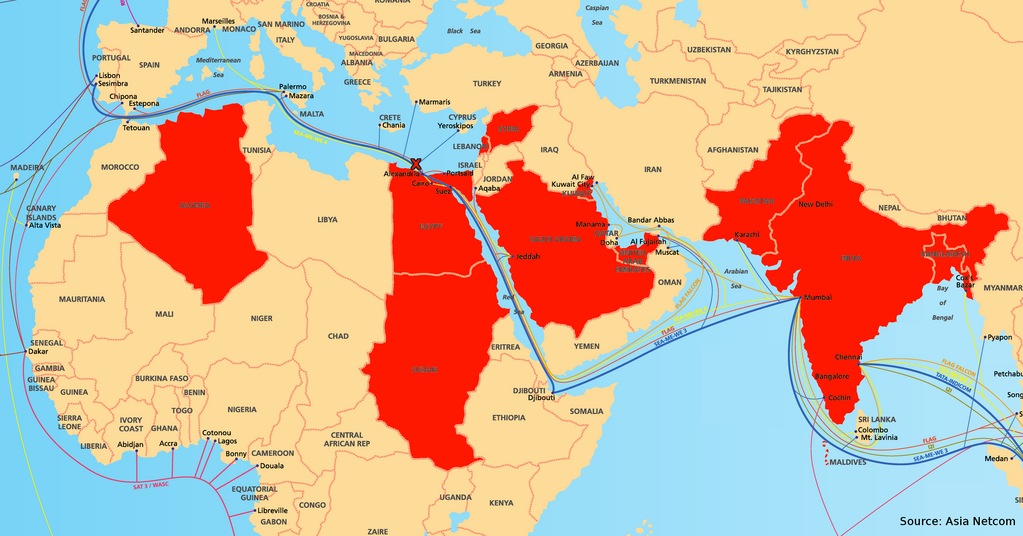 Chart Of Undersea Cable Break