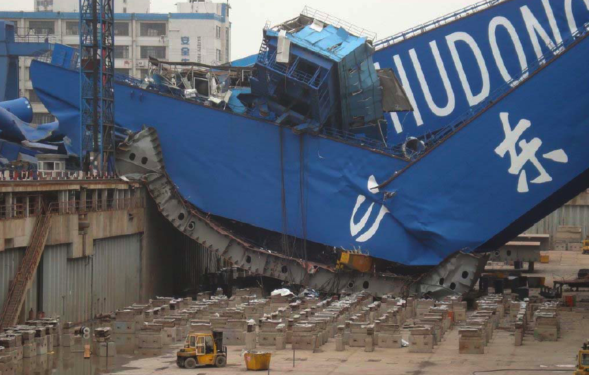 jumbo-crane-colapse jumbo crane colapse, Hudong-Zhonghua Shipbuilding, Pudong China