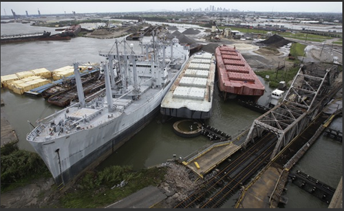 hurrican-gustov-ship-damage Damage Along New Orlean's Industrial Canal From Hurricane Gustov
